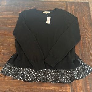 Loft Sweater with Ruffle NWT